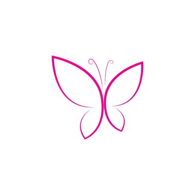 Butterfly logo. Luxury line logotype design clipart