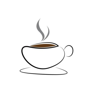 Kahve fincanı ikonu, kahve fincanı tasarımı, sıcak içecek espresso