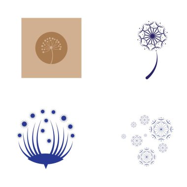 Karahindiba çiçeği logosu ve sembol vektör tasarımı