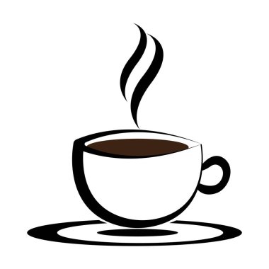 Kahve fincanı ikonu, kahve fincanı tasarımı, sıcak içecek espresso.