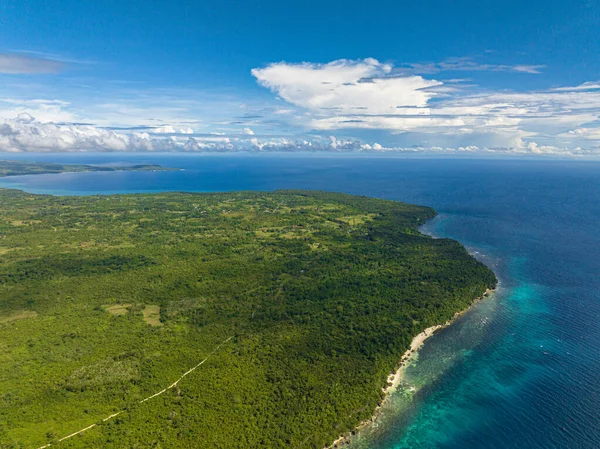 Praia Tropical Com Água Cristalina Nos Trópicos Siquijor Filipinas — Fotografia de Stock