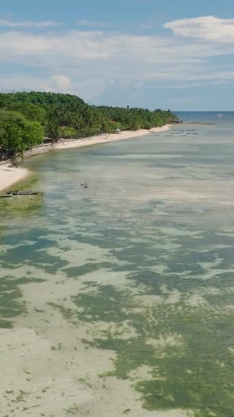 Mar Branco Brilhante Com Lagoa Turquesa Recifes Coral Juntamente Com — Vídeo de Stock