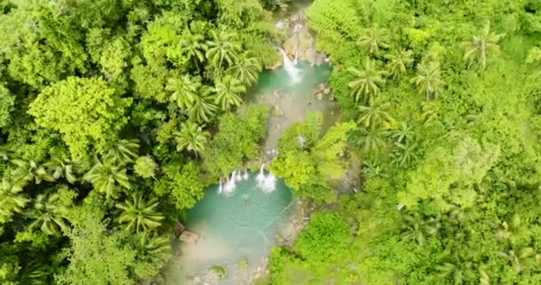 Magnífica Perspectiva Atmosférica Cambugahay Cae Isla Siquijor Filipinas — Vídeos de Stock