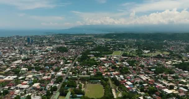 ダバオ市のこの素晴らしい風景の空中ビュー フィリピンのミンダナオ島 — ストック動画