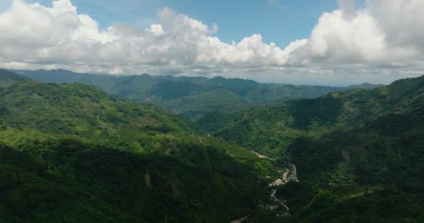 Die Drohne Des Gebirgsflusses Auf Der Sommerlandschaft Mindanao Philippinen — Stockvideo