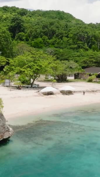 Översikt Över Den Naturliga Skönheten Salagdoong Resort Med Vit Kustlinje — Stockvideo
