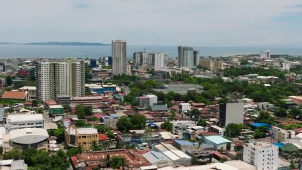 Vista Aerea Dall Alto Davao City Edifici Moderni Centri Commerciali — Video Stock