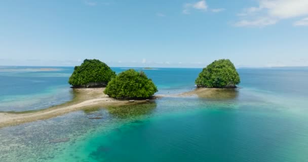 Vista Del Dron Isla Britania Playa Boslon Island Mindanao Filipinas — Vídeo de stock