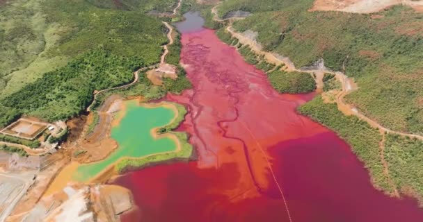 露天掘りニッケル鉱山の調査 汚染された環境 フィリピンのミンダナオ島 — ストック動画