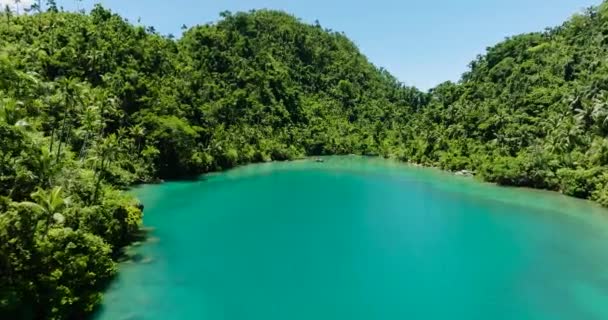 Niesamowity Widok Góry Korali Laguny Tropical Island Koncepcja Podróży Mindanao — Wideo stockowe