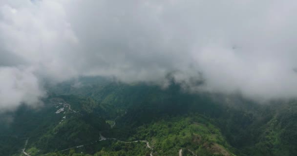 Berg Mit Dschungel Und Grünem Wald Der Von Wolken Bedeckt — Stockvideo