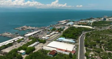 General Santos City Balık Limanı Kompleksi. Mindanao, Filipinler. Hava görünümü.
