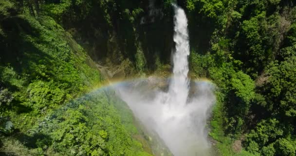 Arcobaleno Sulle Cascate Montagna Sette Cascate Lago Sebu Mindanao Filippine — Video Stock