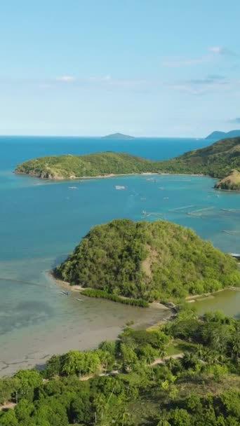 Pulau Tropis Dalam Formasi Dinosaurus Tidur Mindanao Filipina Musim Panas — Stok Video