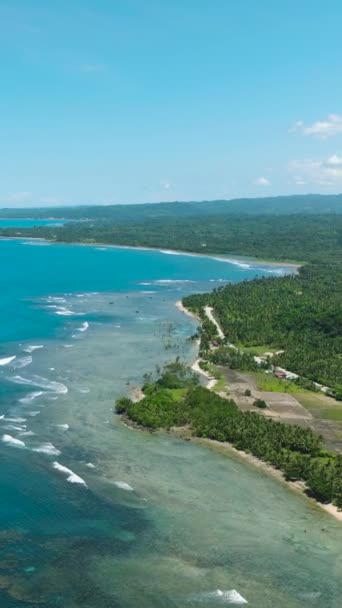 Τροπικό Νησί Λευκή Άμμο Ακτογραμμή Και Όμορφα Κύματα Στην Ακτή — Αρχείο Βίντεο
