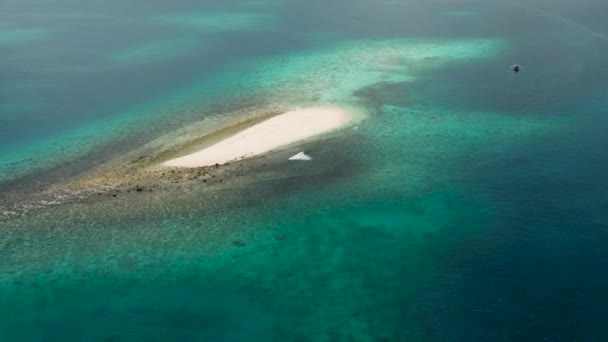Small White Island Sandbar Middle Sea Britania Group Islands Mindanao — Stock Video