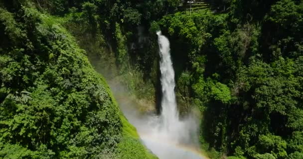 Drone Survey Hikong Bente Inmensurable Falls Seven Falls Paisaje Natural — Vídeos de Stock