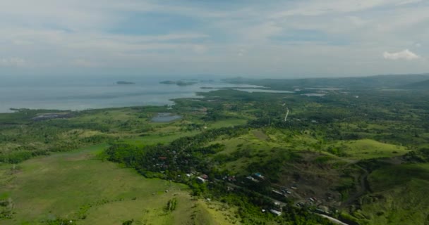 Vue Aérienne Panoramique Ferme Des Terres Agricoles Avec Des Cultures — Video