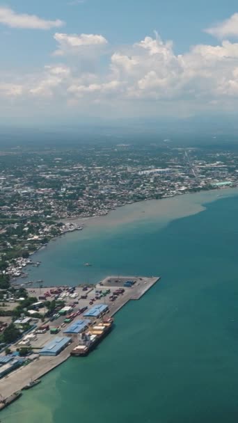 General Santos City Com Baía Sarangani Mindanao Filipinas Paisagem Urbana — Vídeo de Stock