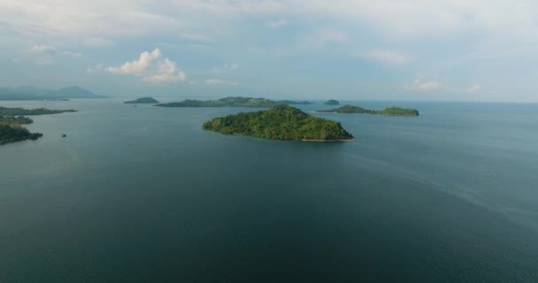Одиннадцать Островов Один Остров Лазурной Водой Кораллами Город Замбоанга Минданао — стоковое видео
