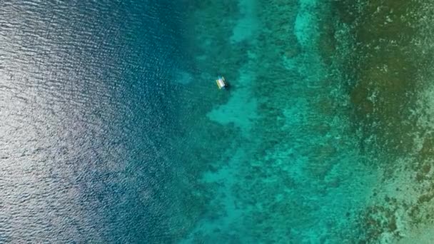 Grande Barrière Corail Vue Aérienne Récif Corallien Des Vagues Océaniques — Video