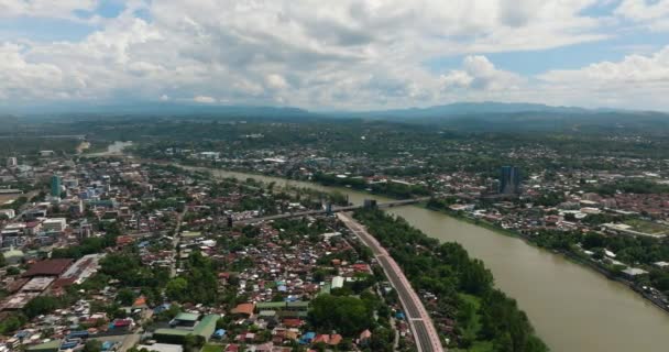 Rivière Quartier Résidentiel Cagayan Oro Dans Nord Mindanao Philippines — Video