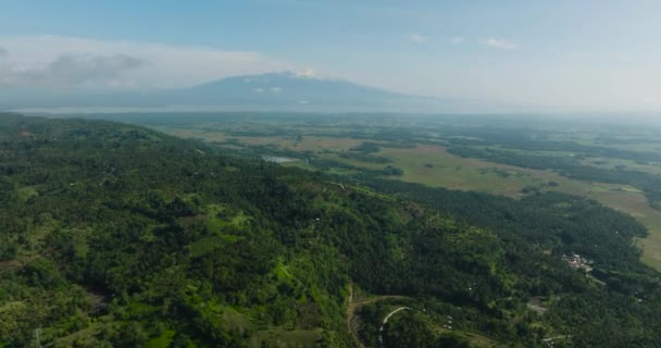 Luftdrohne Der Berge Mit Regenwald Und Dschungel Blauer Himmel Und — Stockvideo