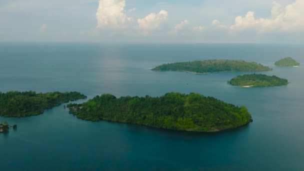 Hermoso Grupo Islas Panubigan Una Vez Islas Zamboanga Mindanao Filipinas — Vídeos de Stock
