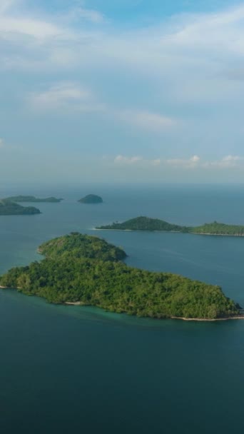 Drone View Cluster Islands Islets Once Islas Blue Sea Blue — Stok video