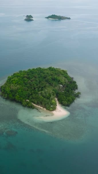 Tropical Islands Turquoise Water Atoll Corals Once Islas Zamboanga Mindanao — стоковое видео