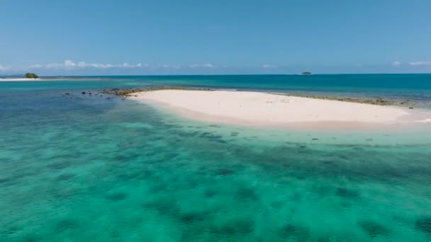 Aerial View Naked Island Beach Sandbar Surigao Del Sur Britania — Stock videók