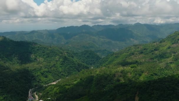 Drone Aérien Ruisseau Rivière Montagne Sur Paysage Estival Mindanao Philippines — Video