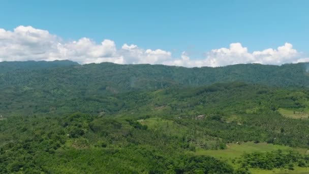Tropiskt Landskap Tropiska Berg Blå Himmel Och Moln Mindanao Filippinerna — Stockvideo