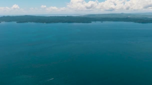 Open Blue Sea Tropical Island Seascape Mindanao Philippines — Stok video