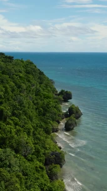 Чудовий Вигляд Блакитного Океану Під Ясним Блакитним Небом Тропічний Острів — стокове відео