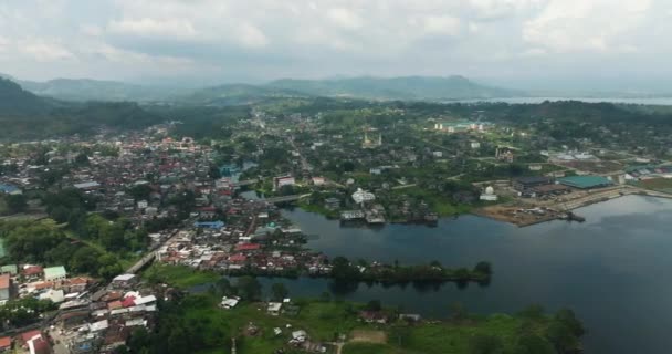 Luftaufnahme Mit Der Islamischen Hauptstadt Lanao Del Sur Marawi Stadt — Stockvideo