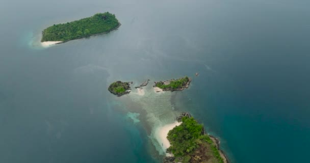 Вид Сверху Вниз Острова Once Islas Замбоанге Минданао Филиппины Концепция — стоковое видео