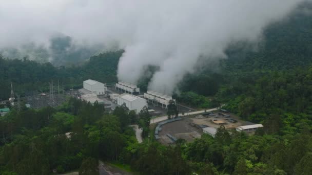 Геотермальная Электростанция Горах Геотермальная Электростанция Минданао Филиппины — стоковое видео