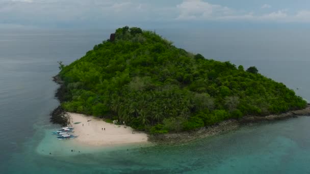 Baong Island Hvid Sandstrand Omgivet Turkis Vand Engang Islas Zamboanga – Stock-video