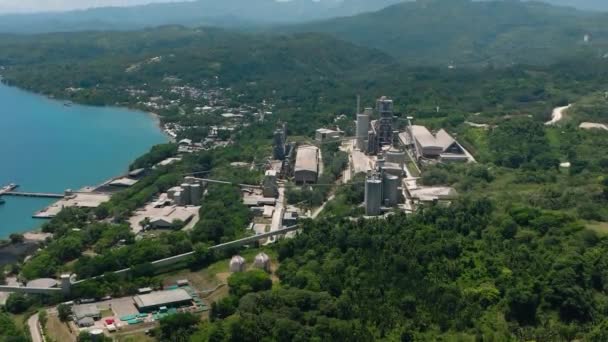 Cementanläggning Och Produktionsområde Vid Kusten Lugait Misamis Oriental Mindanao Filippinerna — Stockvideo