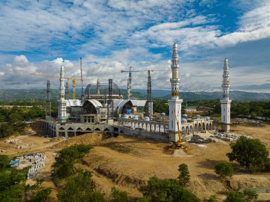 Zamboanga City 'deki Sadık Büyük Camii' nin panorama manzarası. Mindanao, Filipinler.