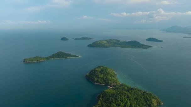 Αεροφωτογραφία Του Once Islas Στην Πόλη Zamboanga Mindanao Φιλιππίνες Ταξιδιωτική — Αρχείο Βίντεο
