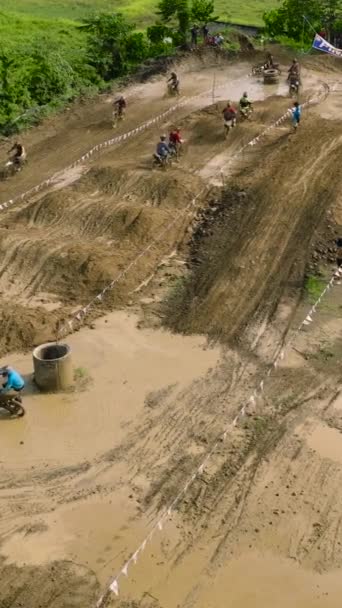 Zamboanga Philippines May Motorcross Competition Muddy Track Quiniput Mindanao Sport — Video