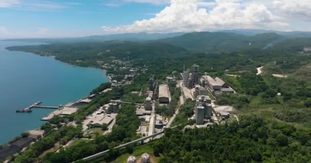 Frente Mar Com Fábrica Cimento Lugait Misamis Oriental Mindanao Filipinas — Vídeo de Stock