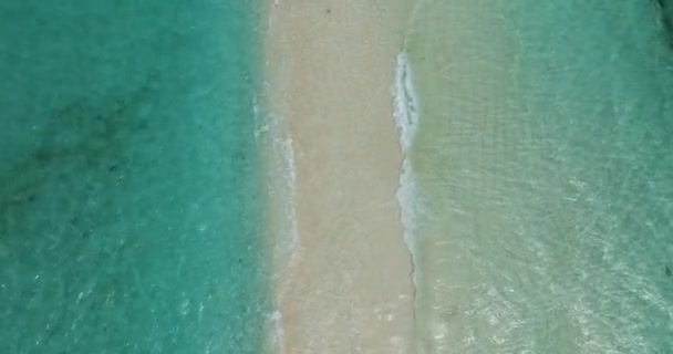 Mare Con Onde Oceaniche Limpide Sul Banco Sabbia Dell Isola — Video Stock