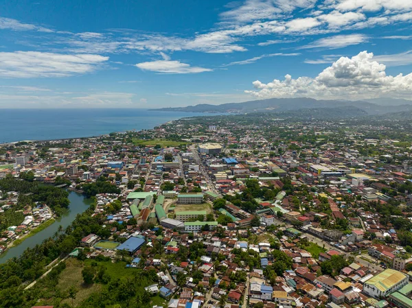 Riverside Iligan City Con Edificios Pueblos Cielo Azul Nubes Mindanao — Foto de Stock