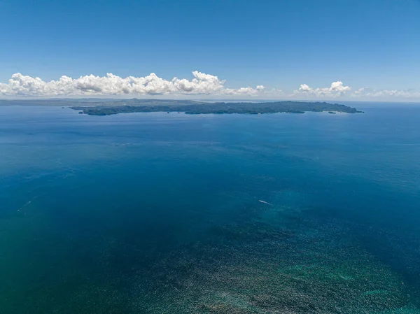 Open Blue Sea Tropical Island Seascape Mindanao Philippines — Stok fotoğraf