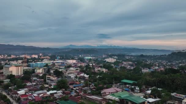 Stad Skymningen Cagayan Oro Mindanao Filippinerna Stadsbild — Stockvideo