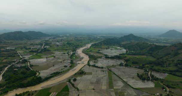 Тропическая Горная Долина Сельхозугодия Филиппинах Минданао — стоковое видео