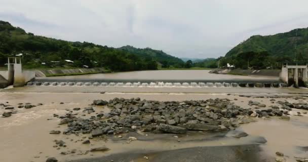 Drone View Irrigation Mountainous Valencia Bukidnon Lumbayao Dam Mindanao Philippines — Stock Video